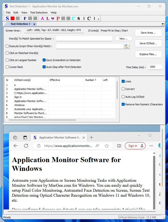 Automated Fast Text Detection from Screen using Optical Character Recognition